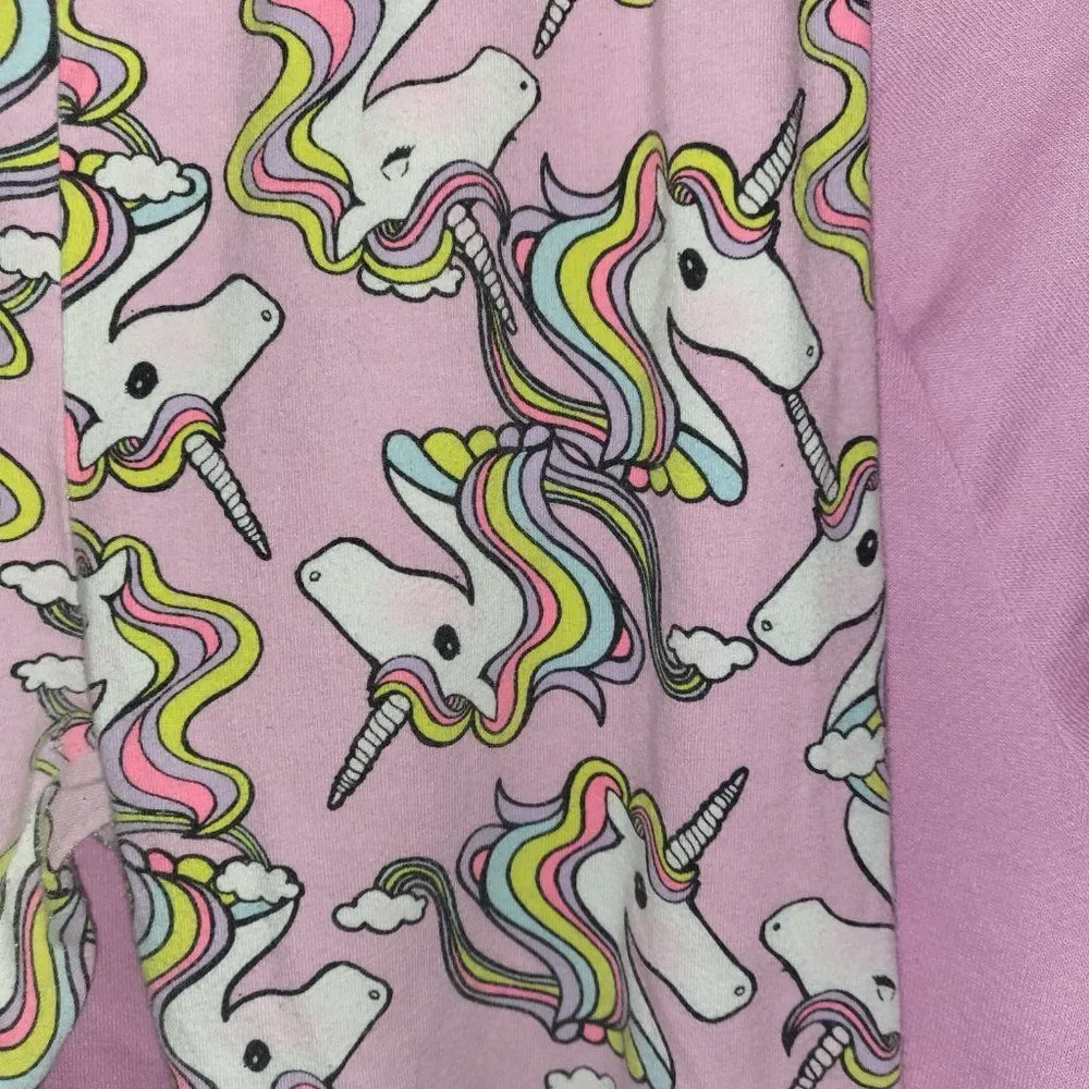 Fab kids Pink Hoodie Sweater dress with Unicorn leggings Sz XXL 14/16